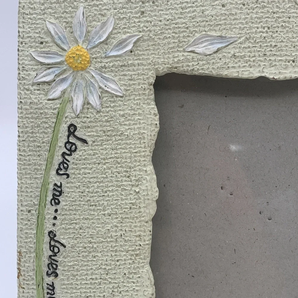 Decorel Photo Frame Ceramic Cream Color Daisies 